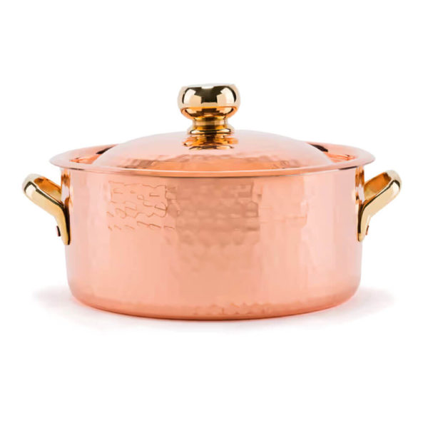 Marmite en cuivre avec couvercle 1mm